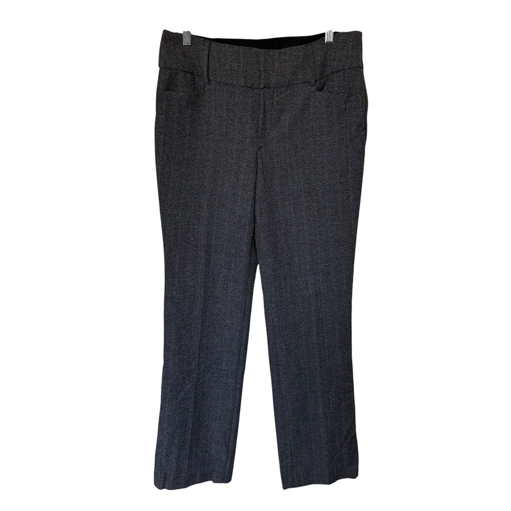 Apt. 9 Dress Pants Women 6 Grey Excellent Plaid Glen Check Straight Leg Career